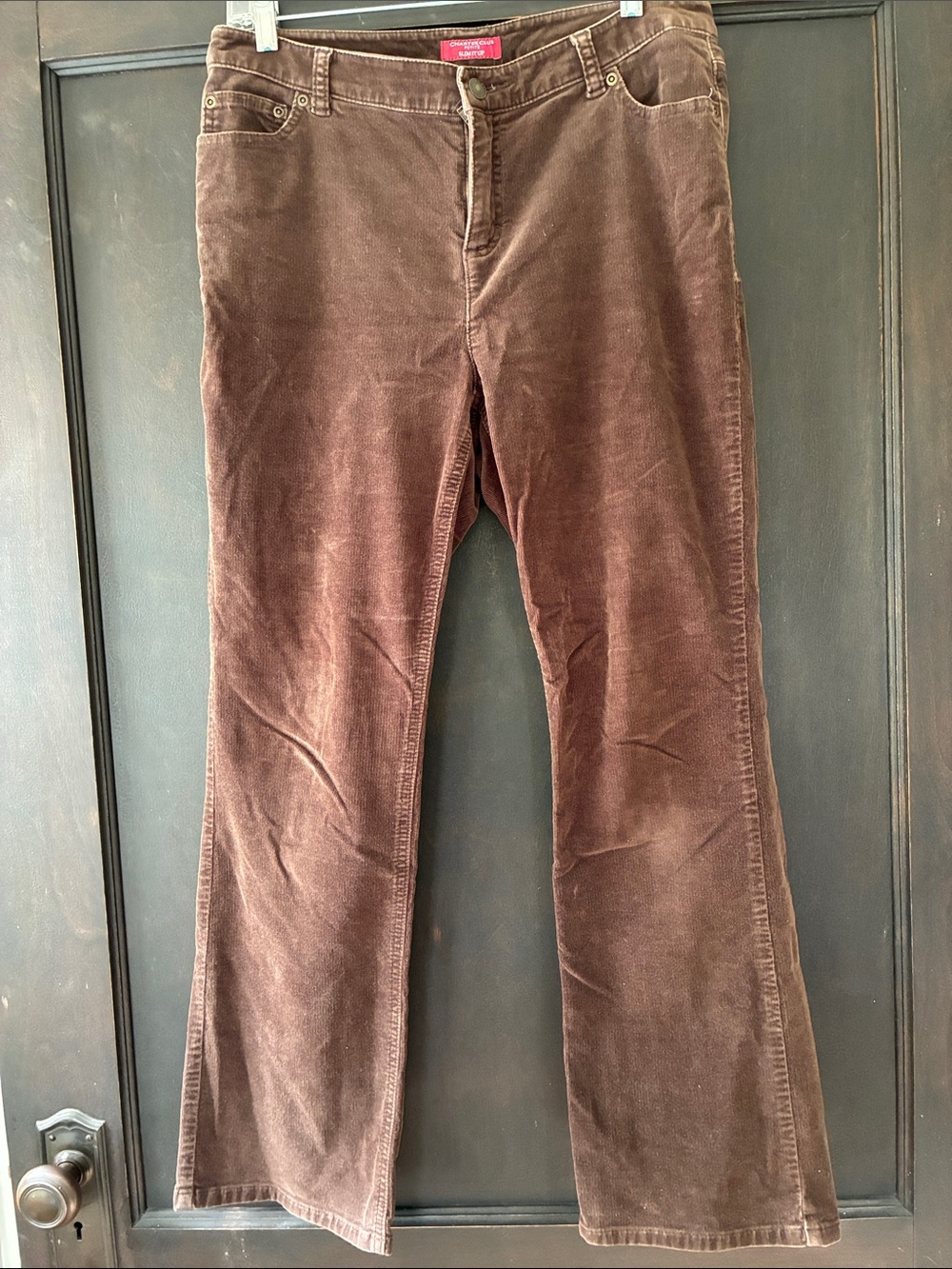 Charter Club Brown Corduroy Petite Slim Pants